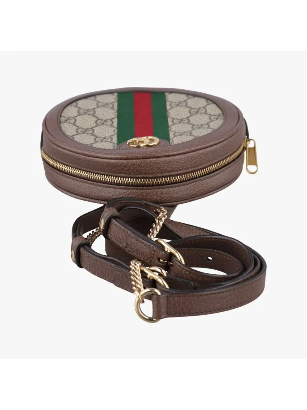 Gucci Ophidia Brown Beige Multi Canvas Leather Backpack